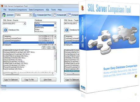 SQL Server Comparison Tool - main window